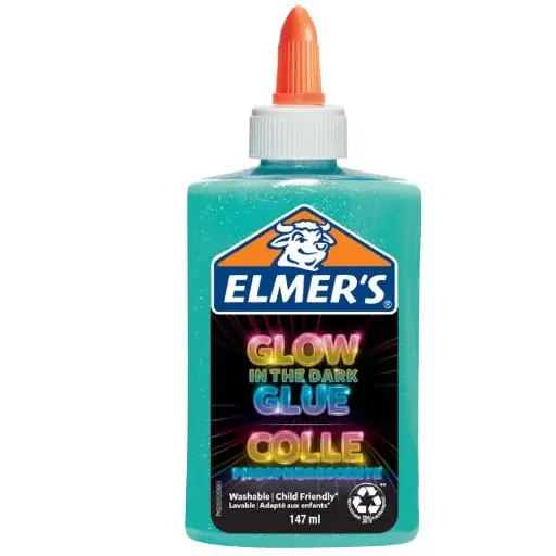 [273111] ELMERS VLOEIBARE LIJM GLOW IN THE DARK 147ML BLUE