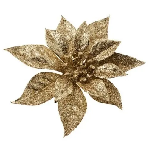 KERST KNIJPER KERSTROOS KUNSTSTOF D18CM GLITTER