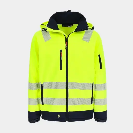 HEROCK SOFTSHELL JAS GREGOR H-VIZ GEEL/MARINE