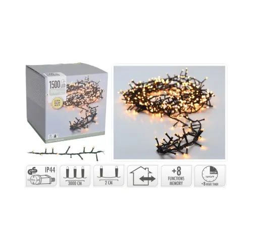 KVL BUI MICROCLUSTER SN:GROEN 30M 1500LED 8F TIMER