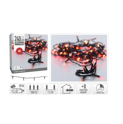 KVL BUI SN:GROEN 18M 240LED 8F TIMER