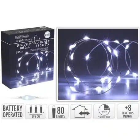 KVL BUI DR:ZILVER 3.95M 80MICROLED 8F TIMER (EX.3AA)