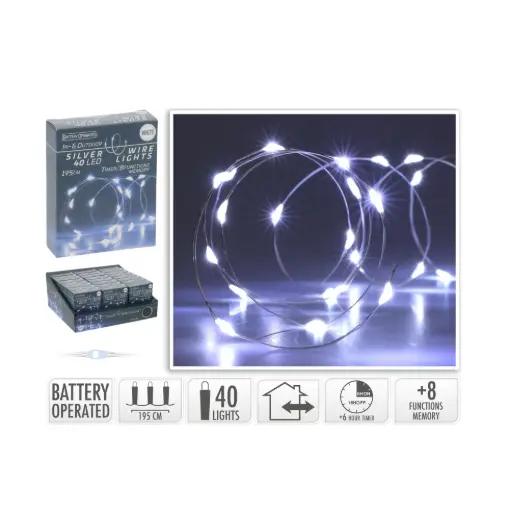 KVL BUI DR:ZILVER 1.95M 40MICROLED 8F TIMER (EX.3AA) 