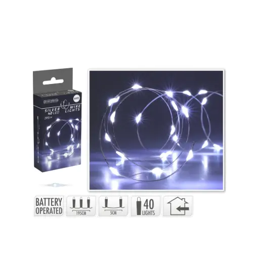 KVL BIN DR:ZILVER 1.95M 40MICROLED (EX.3AA)