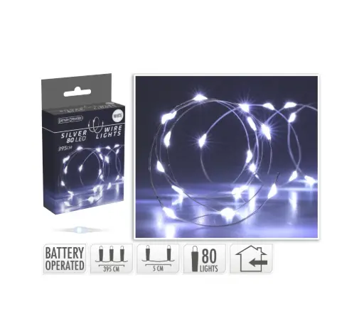 KVL BIN DR:ZILVER 3.95M 80MICROLED (EX.3AA)