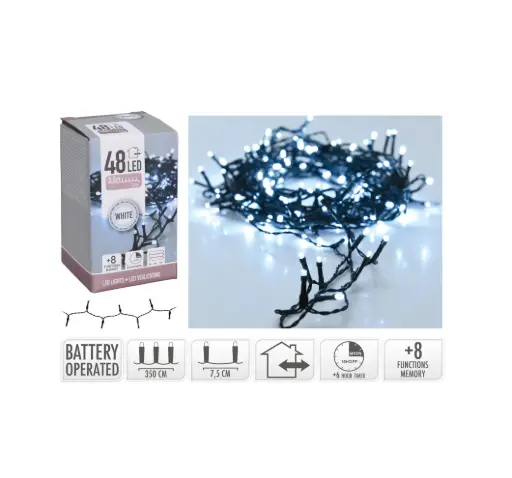 KVL BUI SN:ZWART 3.5M 48LED 8F TIMER (EX.3AA)