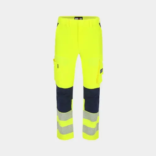 WERKBROEK HEROCK HECTOR HI-VIZ GEEL/MARINE