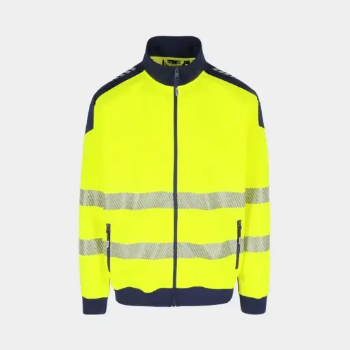 HEROCK SWEATER INIGO HI-VIS GEEL/MARINE
