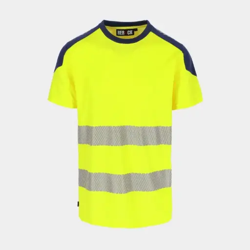 HEROCK T-SHIRT ELIPS HI-VIS GEEL/MARINE