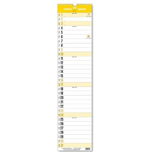 [276167] MAANDKALENDER -REUZIN- SCHOOLVRIJE -EN FEESTDAGEN 16X71.5CM