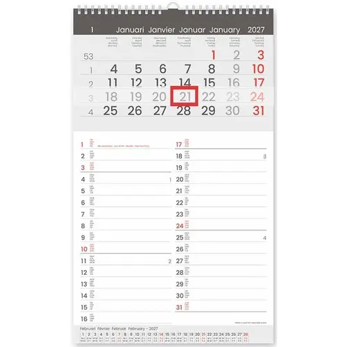 [859828] KALENDER MAANDKALENDER MEMO-MANAGER 206X330MM 4-TALIG