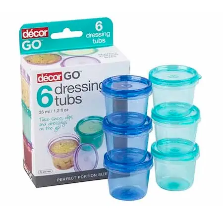[873242] DECOR DRESSINGPOTJES GO 35ML S/6 MIX KLEUR