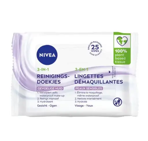 [877265] NIVEA REINIGENDE GELAATSDOEKJES S/25 GEVOELIGE HUID