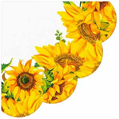[880037] PAW SERVIETTEN ROND D32CM DANCING SUNFLOWERS S/12