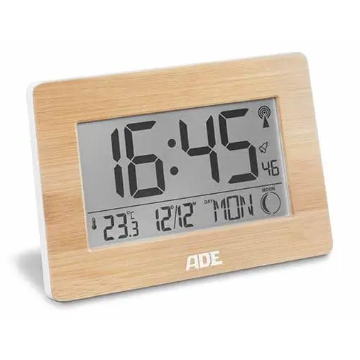 [881521] ADE ALARMKLOK DIGITAAL RADIOGESTUURD XXL-CIJFERS BAMBOE (IN.2AA)