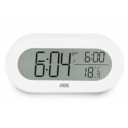 [881549] ADE ALARMKLOK DIGITAAL M/LICHT WIT (IN.2AAA)