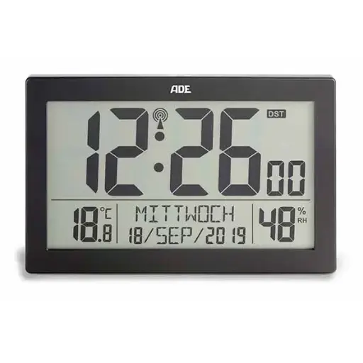 [881551] ADE ALARMKLOK DIGITAAL XL RADIOGESTUURD ZWART (IN.2AA)