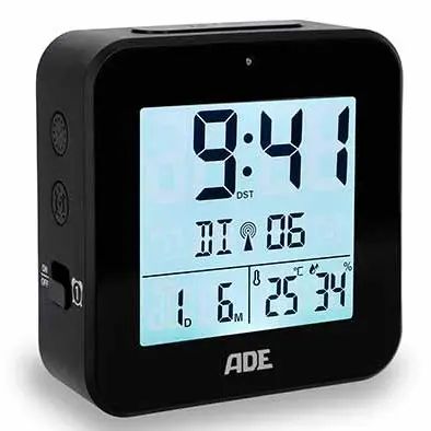 [881585] ADE ALARMKLOK DIGITAAL RADIOGESTUURD M/LICHT ZWART (IN.2AA)
