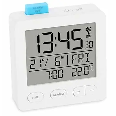 [881597] ADE ALARMKLOK DIGITAAL RADIOGESTUURD M/LICHT WIT (IN.2AAA)