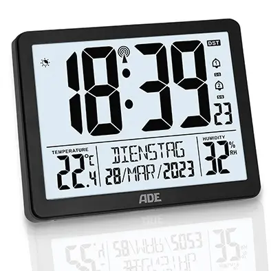 [881601] ADE ALARMKLOK DIGITAAL RADIOGESTUURD XXL-CIJFERS ZWART (IN.2AAA)