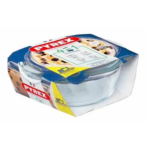 [881615] PYREX OVENSCHOTEL 4IN1 RO 21X18XH8CM 1.1+0.3L