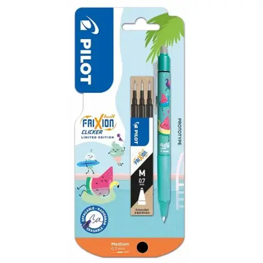 PILOT FRIXION CLICKER BALL 1PEN + 3VULLINGEN FANCY POOL PARTY