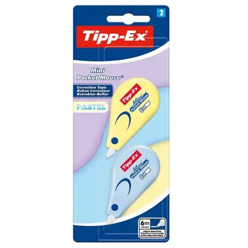 [883985] TIPP-EX CORRECTIEROLLER MINI POCKET MOUSE 5MMX6M S/2 PASTEL