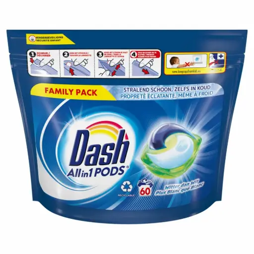 [278381] DASH VLOEIB. WASMID. PODS X60 ALL-IN-1 WITTER DAN WIT